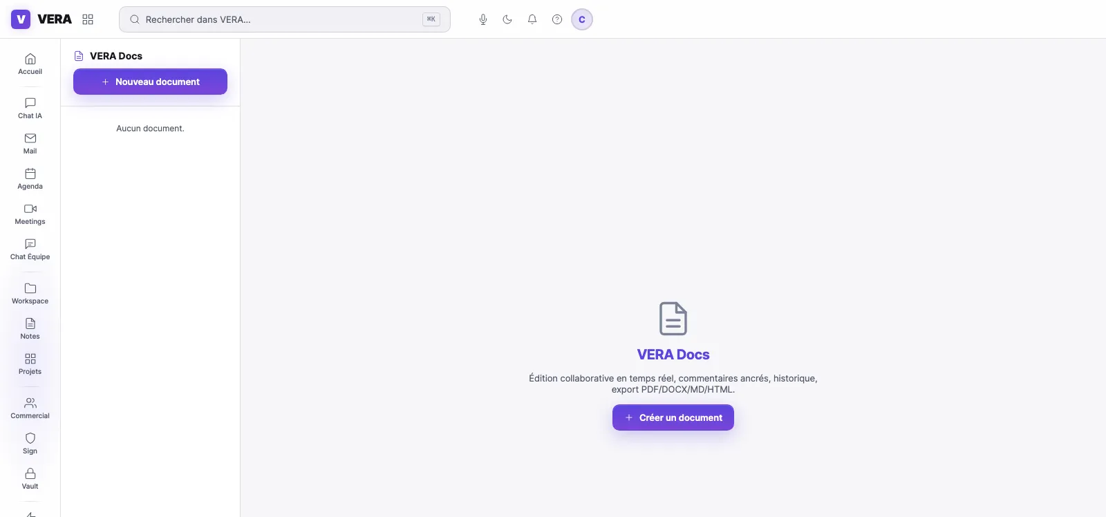 VERA OS : éditeur de documents, tableurs et présentations du cabinet