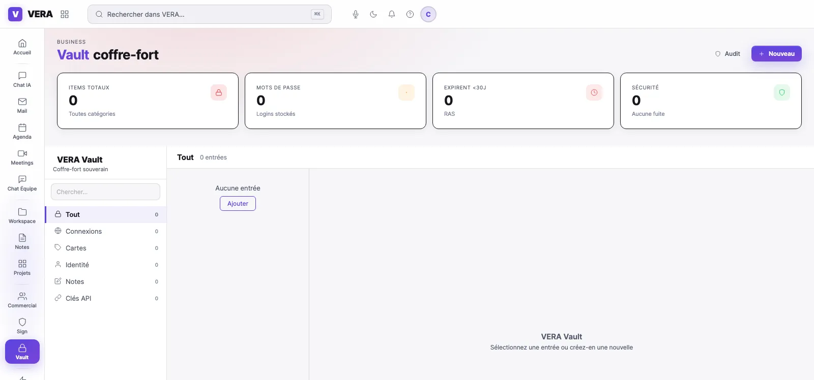 VERA OS : coffre de mots de passe et de secrets, audit HIBP